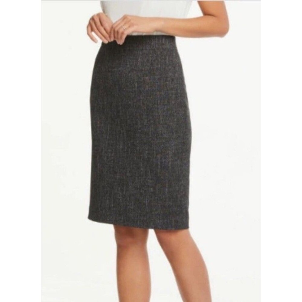 Ann Taylor Factory Pencil Skirt Wool-Blend Charcoal Gray Size 8 NWT